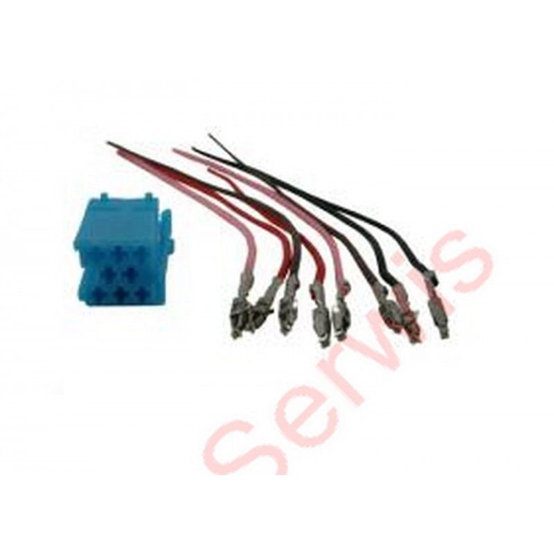 Złącze wtyk mini iso niebieski+8 pin z przewodem