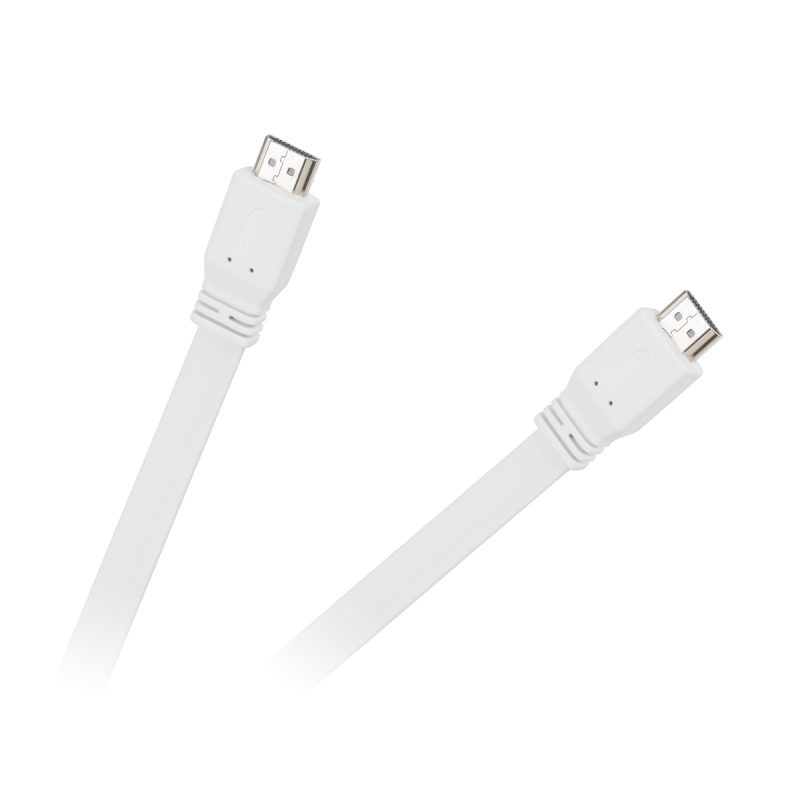 Kabel HDMI-HDMI 1,8m biały płaski v1.4