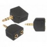 Przejście wtyk stereo jack 3,5 / 2 x gniazdo jack 3,5 stereo złote NH552