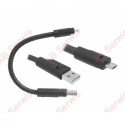 Kabel USB - micro USB 20 cm sztywny