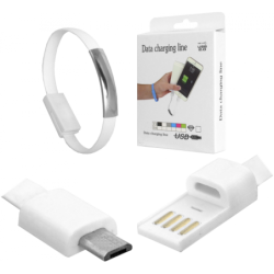 Kabel micro USB bransoletka, biała