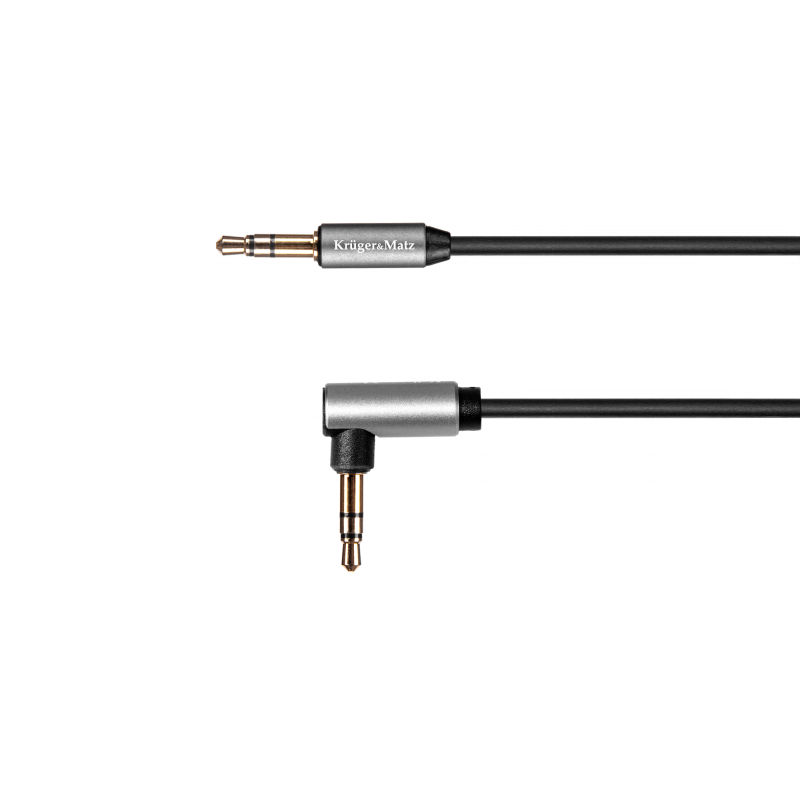 Kabel jack 3.5 kątowy - jack 3.5 prosty sprężynka 1.8m Kruger&Matz Basic