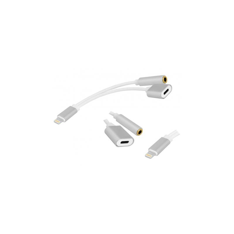 Kabel wtyk Iphone - gniazdo Iphone + jack 3,5mm stereo