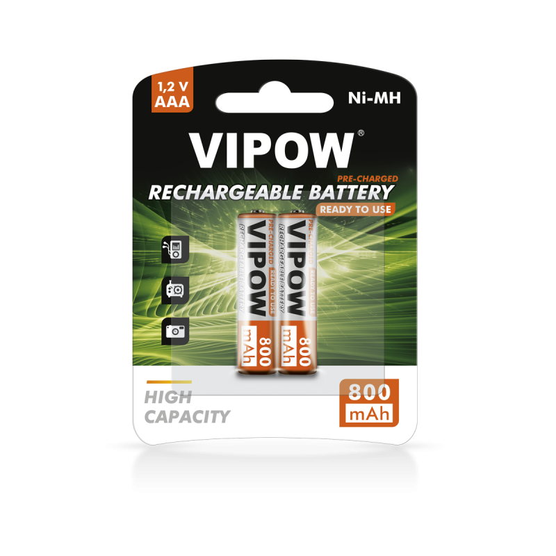 Akumulatorki VIPOW HR3 800 mAh Ni-MH 2szt/bl RTU