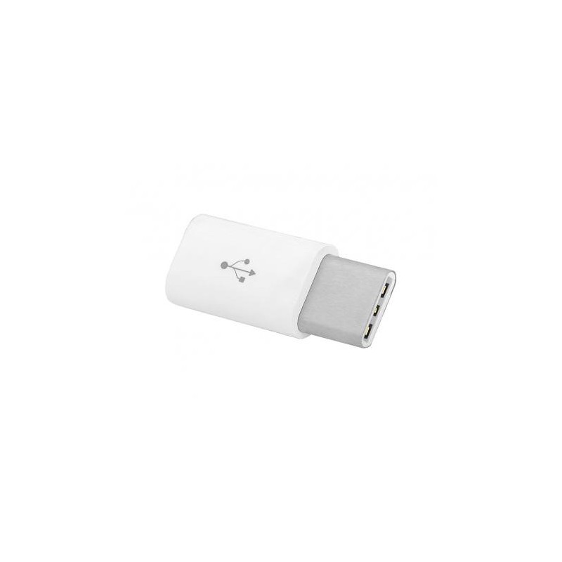 Adapter Przejściówka Micro USB - USB typu C biała