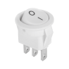 Złącze przełącznik kołyskowy okrągły 3 PIN 3A/250V biały