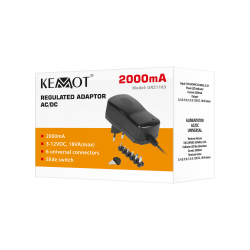Zasilacz uniwersalny stabilizowany z regulacją Kemot  3V - 12V 2000mA (+)
