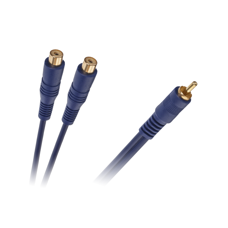 Kabel 1 RCA wt. / 2 x gn. RCA 20 cm