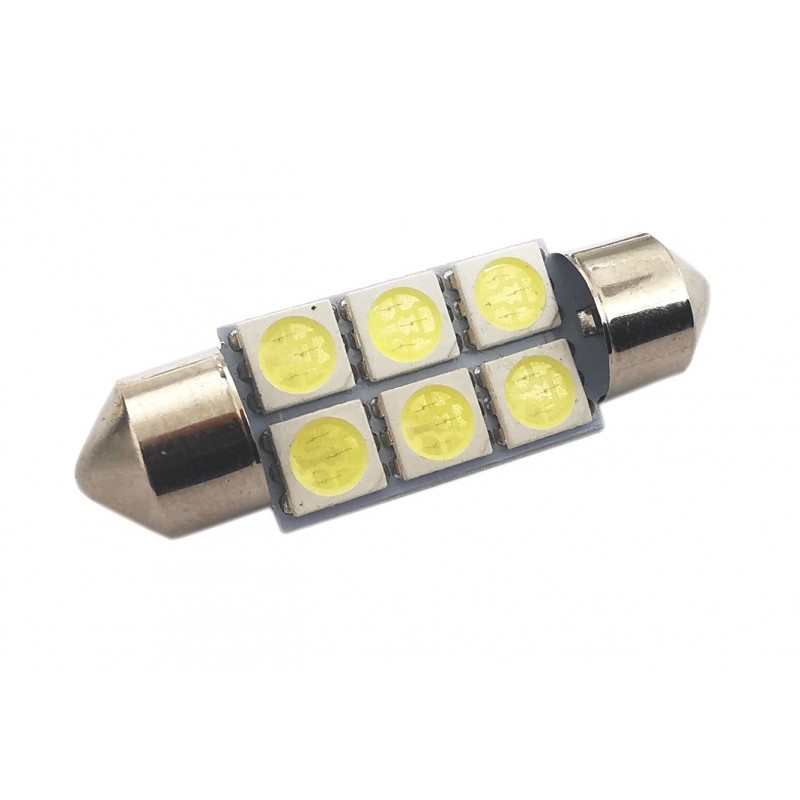 ŻARÓWKA LED 12V C5W 0.7W BIAŁA 11X36MM