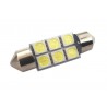 ŻARÓWKA LED 12V C5W 0.7W BIAŁA 11X36MM
