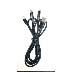 Kabel USB 3w1 USB A/typ C -...