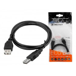 Kabel przedłużający USB typ ''A'' wtyk-gniazdo 1m