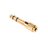 Przejście wtyk stereo jack 6,3 / gniazdo stereo jack 3,5 złote metal