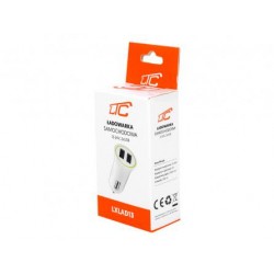 ŁADOWARKA SAMOCHODOWA LTC 2 X USB, CAR CHARGER, 12-24 V, 5 V / 2.1 A, BIAŁA.