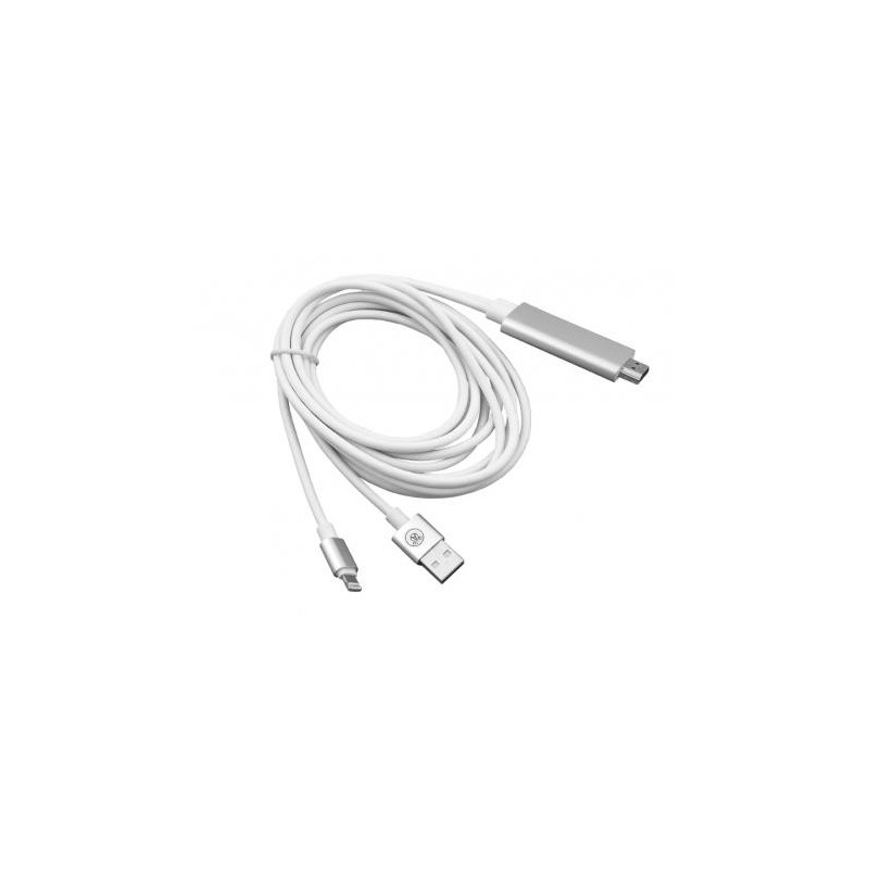 Kabel IPHONE MHL HDMI/Lightning+USB, 2M, HQ.