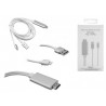 Kabel IPHONE MHL HDMI/Lightning+USB, 2M, HQ.