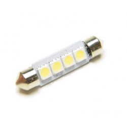 ŻARÓWKA LED 12V C5W 0.5W BIAŁA 10X41MM