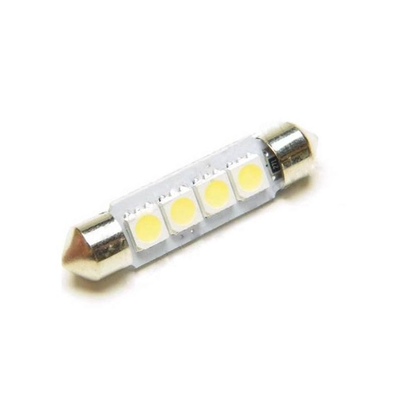 ŻARÓWKA LED 12V C5W 0.5W BIAŁA 10X41MM