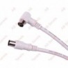 Kabel TV-VIDEO kątowo-prosty biały 2.5m z filtrem 100Hz