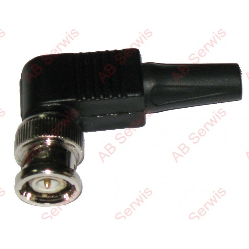 Wtyk kątowy BNC z odgiętką